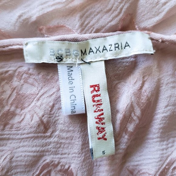 NWOT BCBGMaxAzria Runway Pink Silk Chiffon Dress - Picture 7 of 8
